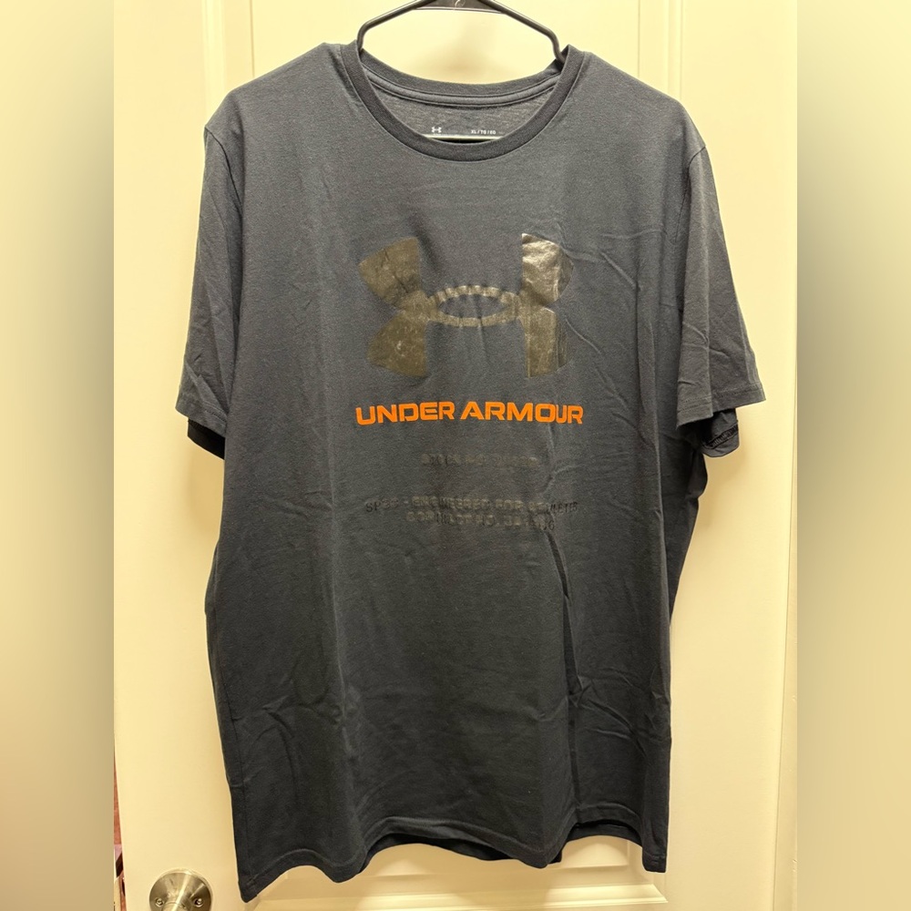 Under Armour Men's Black T-Shirt XL with Orange Logo